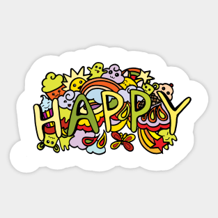 Happy Doodle Sticker